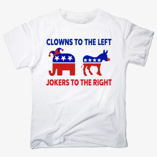 Clowns to the Left Jokers to the Right-Unisex Heavyweight T-Shirt-White