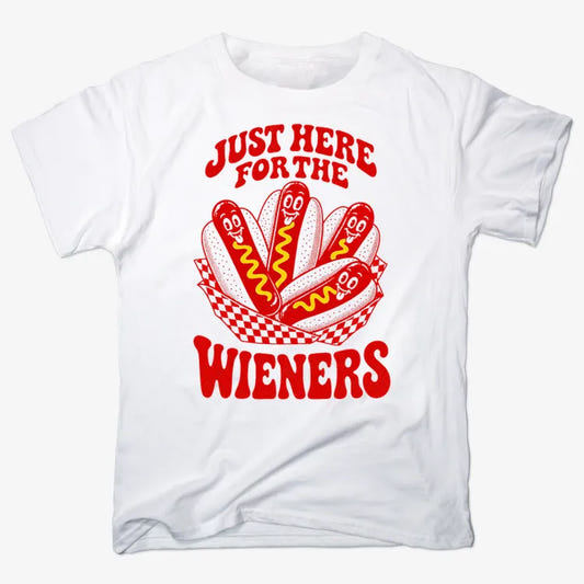 Just Here for the Wieners-Men's T-Shirt-White