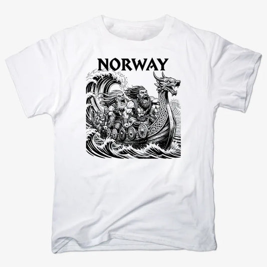 NORWAY Viking Warriors on the Sea-Men's T-Shirt-White