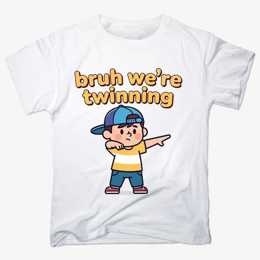 bruh we're twinning-Men's T-Shirt-White