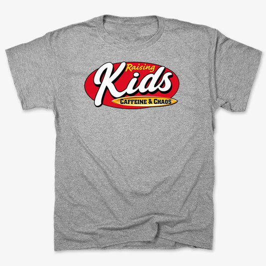 Raising Kids Caffeine & Chaos-Men's T-Shirt-Gray Heather