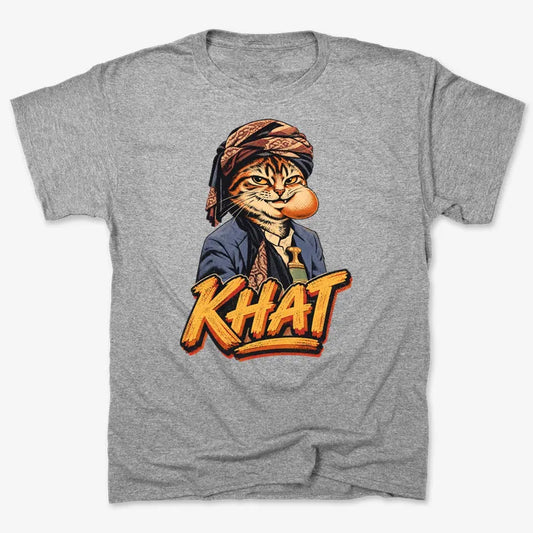 Yemeni Khat Cat-Unisex Heavyweight T-Shirt-Heather Gray
