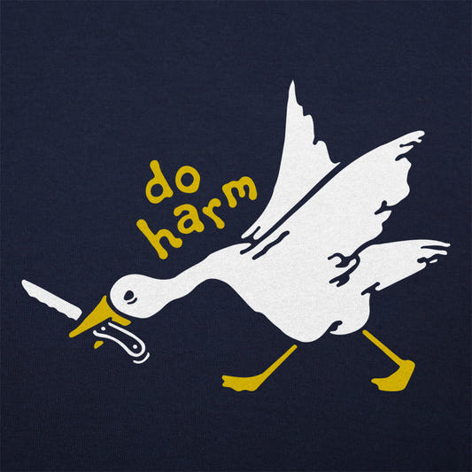 Do Harm Goose graphic Unisex Heavyweight T-Shirt in Navy Blue