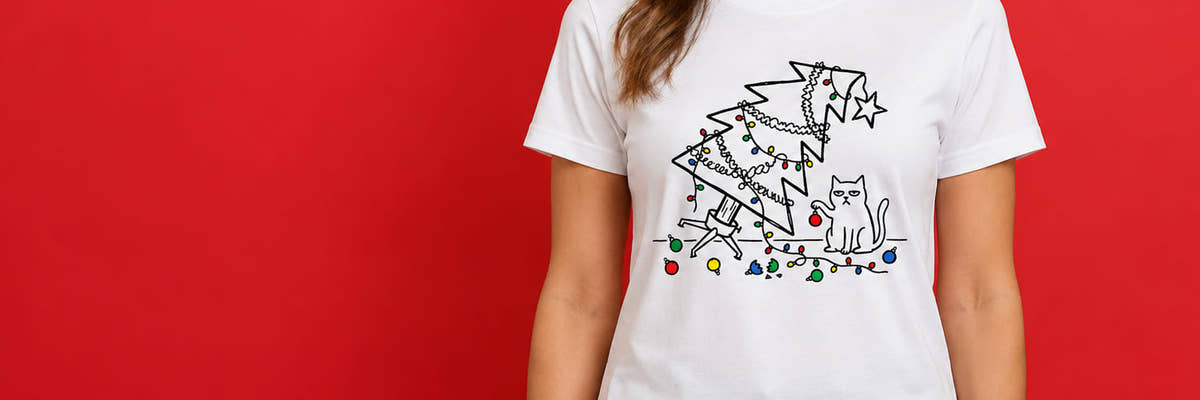 Tee Time deal of the day: It Was Like That When I Got Here Funny Christmas Cat Tee — $6