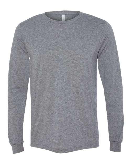 BELLA + CANVAS Unisex Triblend Long Sleeve Tee - Grey Triblend Front