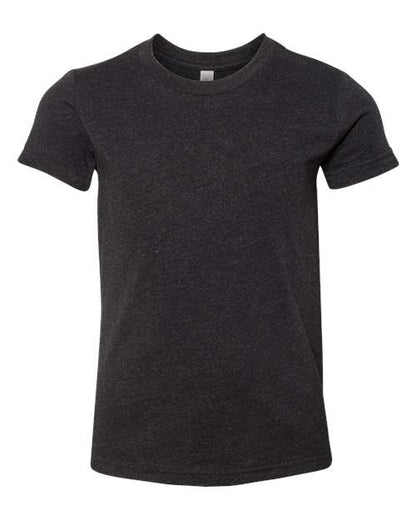 BELLA + CANVAS Youth CVC Jersey Tee - Black Heather Front