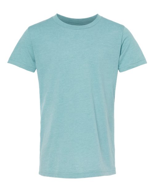 BELLA + CANVAS Youth CVC Jersey Tee - Heather Blue Lagoon Front