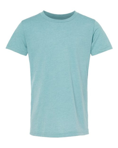 BELLA + CANVAS Youth CVC Jersey Tee - Heather Blue Lagoon Front