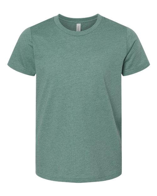 BELLA + CANVAS Youth CVC Jersey Tee - Heather Dusty Blue Front