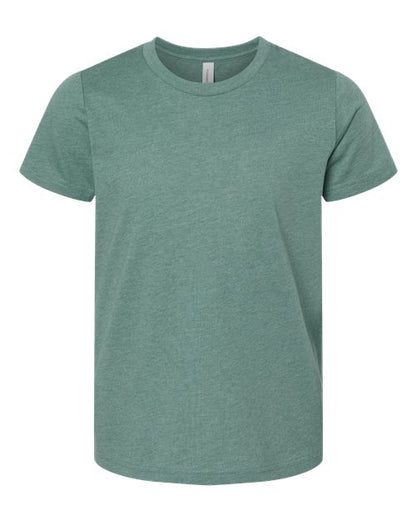 BELLA + CANVAS Youth CVC Jersey Tee - Heather Dusty Blue Front