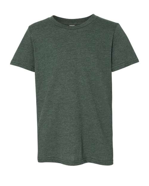BELLA + CANVAS Youth CVC Jersey Tee - Heather Forest Front