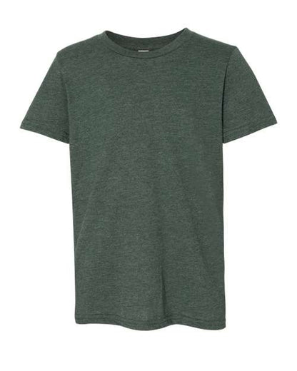 BELLA + CANVAS Youth CVC Jersey Tee - Heather Forest Front
