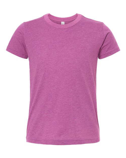 BELLA + CANVAS Youth CVC Jersey Tee - Heather Magenta Front