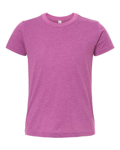 BELLA + CANVAS Youth CVC Jersey Tee - Heather Magenta Front