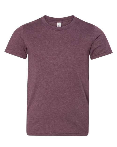 BELLA + CANVAS Youth CVC Jersey Tee - Heather Maroon Front