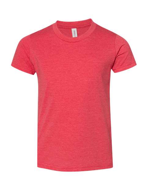 BELLA + CANVAS Youth CVC Jersey Tee - Heather Red Front