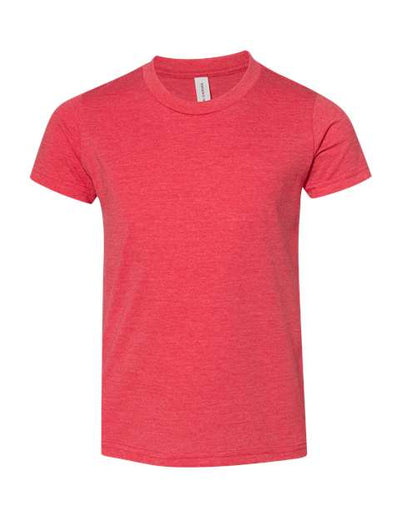 BELLA + CANVAS Youth CVC Jersey Tee - Heather Red Front