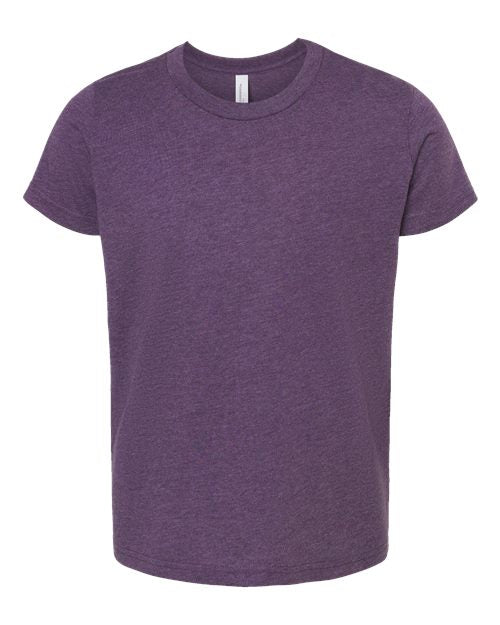 BELLA + CANVAS Youth CVC Jersey Tee - Heather Team Purple Front