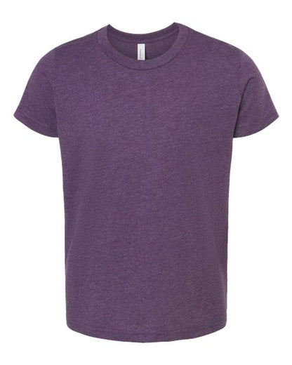 BELLA + CANVAS Youth CVC Jersey Tee - Heather Team Purple Front