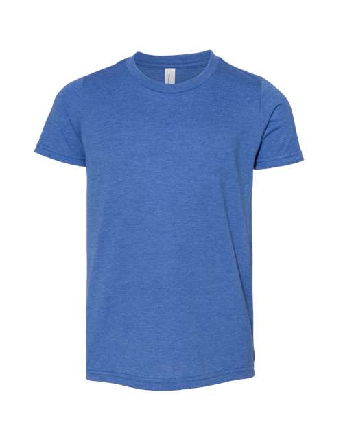 BELLA + CANVAS Youth CVC Jersey Tee - Heather True Royal Front