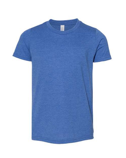 BELLA + CANVAS Youth CVC Jersey Tee - Heather True Royal Front