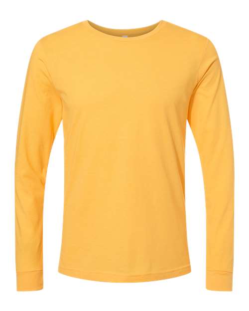 BELLA + CANVAS Heather CVC Long Sleeve Tee - Heather Yellow Gold Front