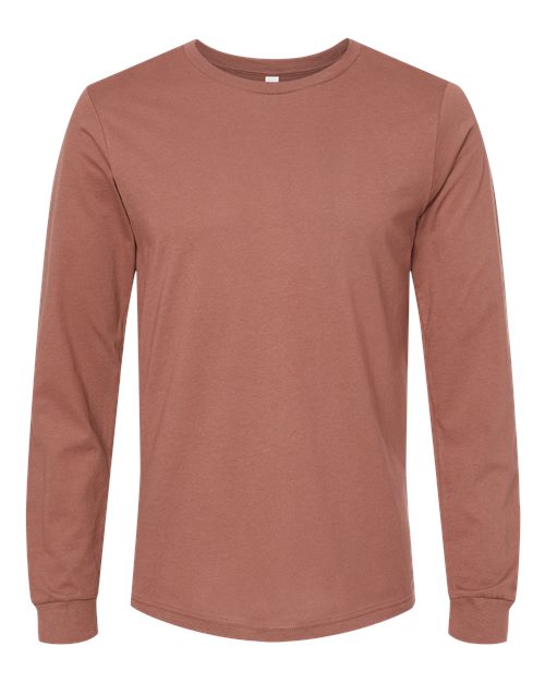 BELLA + CANVAS Unisex Jersey Long Sleeve Tee - Chestnut Front