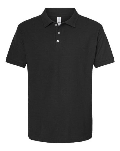 Tultex Men's 50/50 Sport Pique Polo - Black Front