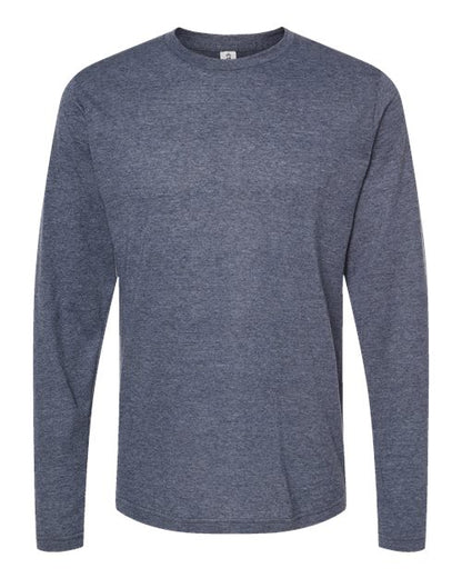 Tultex Unisex Poly-Rich Long Sleeve T-Shirt - Heather Navy Front