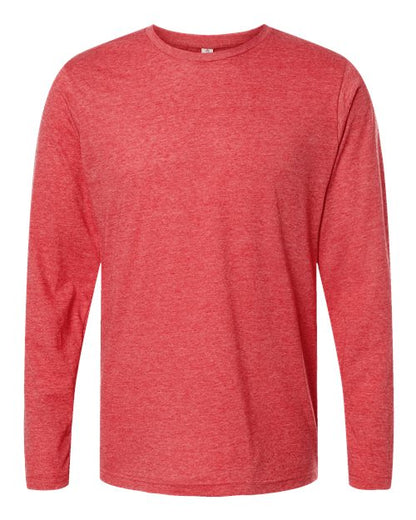 Tultex Unisex Poly-Rich Long Sleeve T-Shirt - Heather Red Front