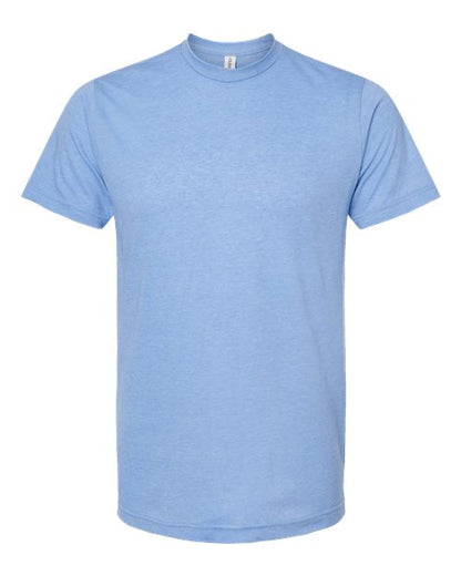 Tultex Unisex Poly-Rich T-Shirt - Heather Athletic Blue Front