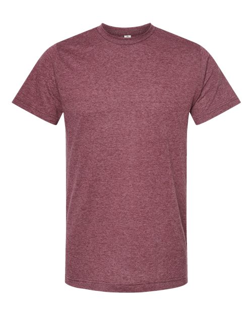 Tultex Unisex Poly-Rich T-Shirt - Heather Burgundy Front