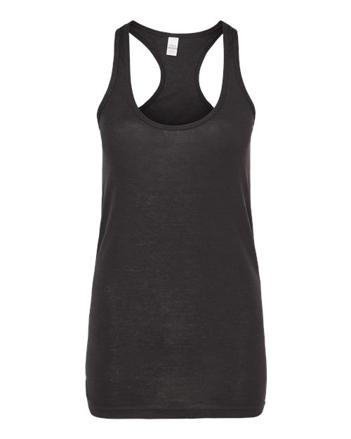 Tultex Women's Poly-Rich Racerback Tank Top - Black Front
