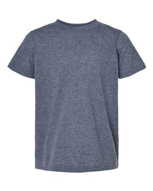 Tultex Youth Poly-Rich T-Shirt - Heather Navy Front