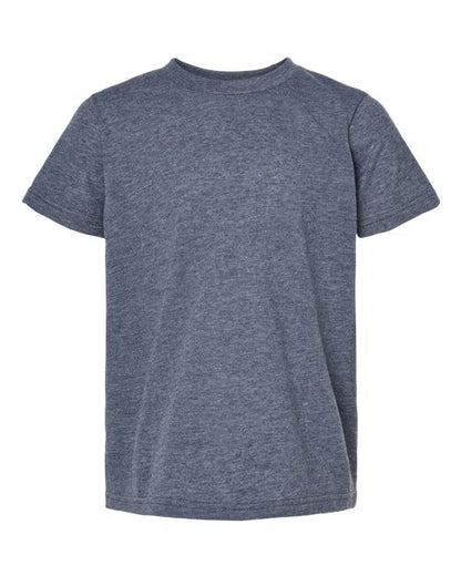 Tultex Youth Poly-Rich T-Shirt - Heather Navy Front