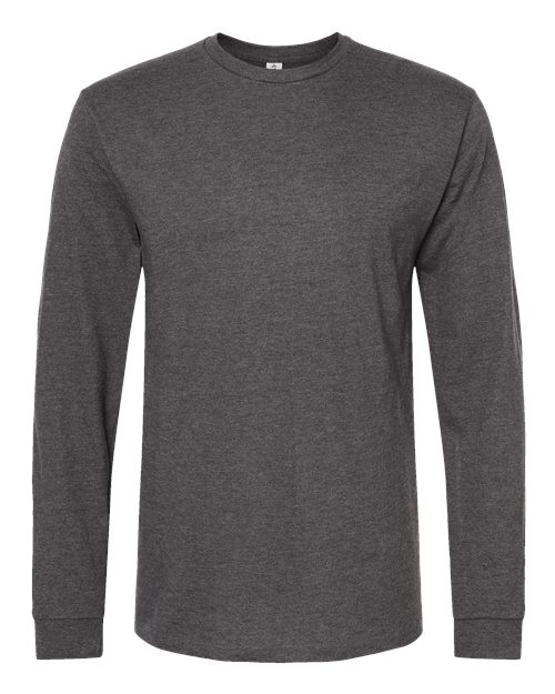 Tultex Unisex Heavyweight Jersey Long Sleeve T-Shirt - Heather Charcoal Front