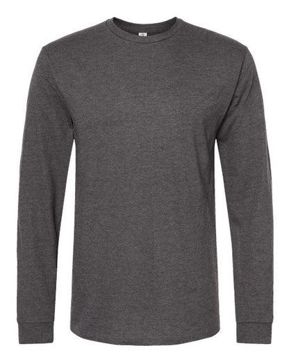 Tultex Unisex Heavyweight Jersey Long Sleeve T-Shirt - Heather Charcoal Front