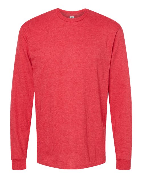 Tultex Unisex Heavyweight Jersey Long Sleeve T-Shirt - Heather Red Front