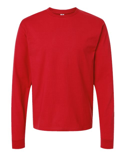 Tultex Unisex Heavyweight Jersey Long Sleeve T-Shirt - Red Front