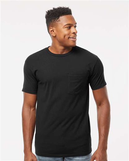 Tultex Unisex Heavyweight Jersey Pocket T-Shirt - Model Front