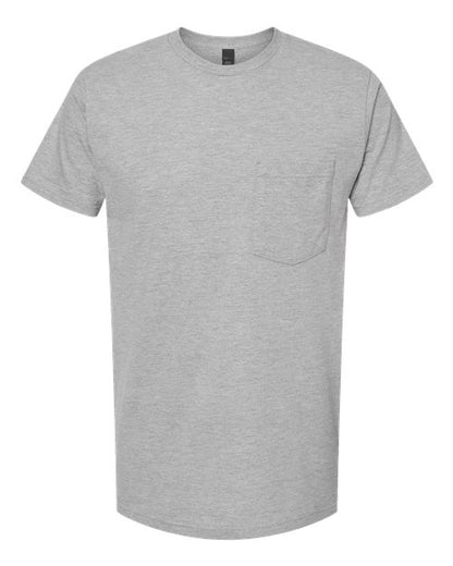 Tultex Unisex Heavyweight Jersey Pocket T-Shirt - Heather Grey Front
