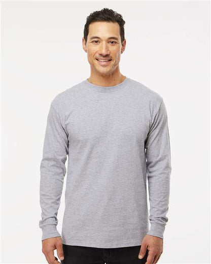 M&O Unisex Gold Soft Touch Long Sleeve T-Shirt - Model Front