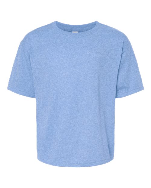 M&O Youth Gold Soft Touch T-Shirt - Light Blue Heather Front