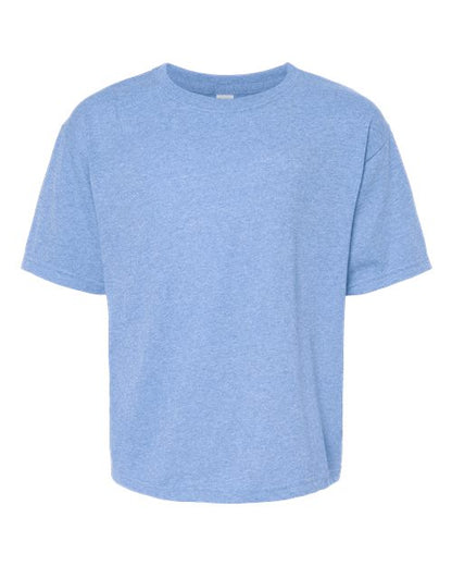 M&O Youth Gold Soft Touch T-Shirt - Light Blue Heather Front