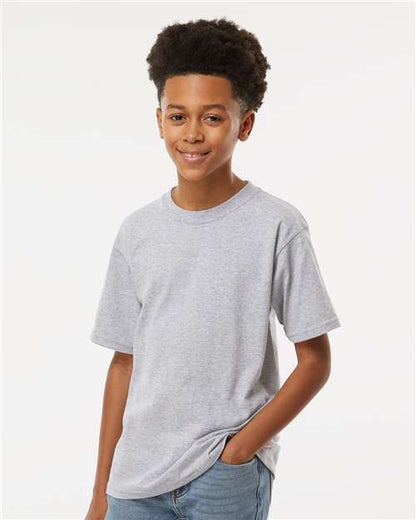 M&O Youth Gold Soft Touch T-Shirt - Model Front