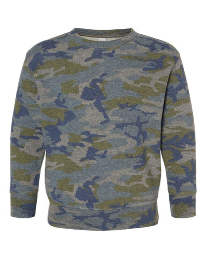 Rabbit Skins Toddler Fleece Crewneck Sweatshirt - Vintage Camo Front