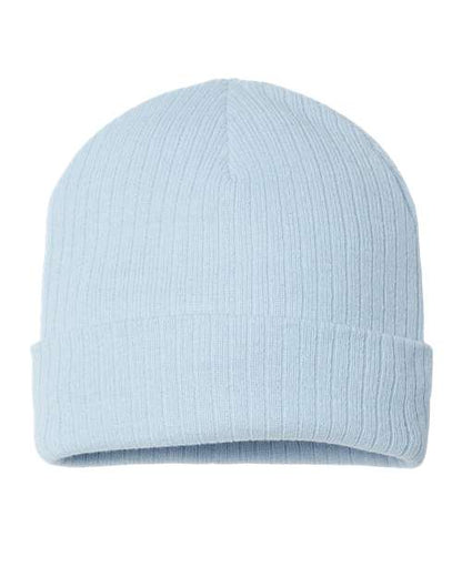 Atlantis Headwear Sustainable Rib Cuffed Beanie - Light Blue Front