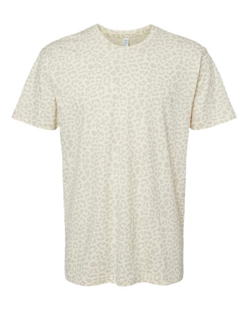LAT Unisex Fine Jersey Tee - Natural Leopard Front