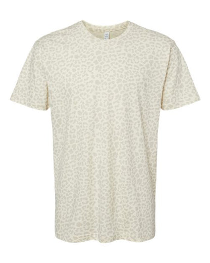 LAT Unisex Fine Jersey Tee - Natural Leopard Front
