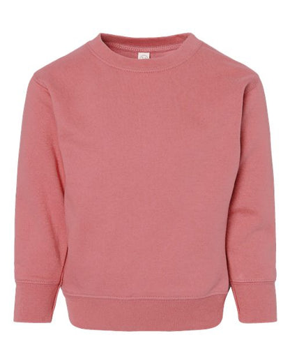 Rabbit Skins Toddler Fleece Crewneck Sweatshirt - Mauvelous Front